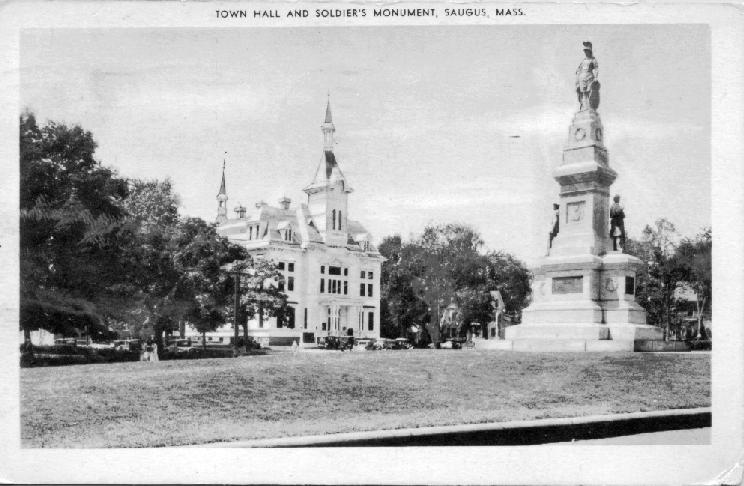 The Town Hall and Soldiers' Monument.